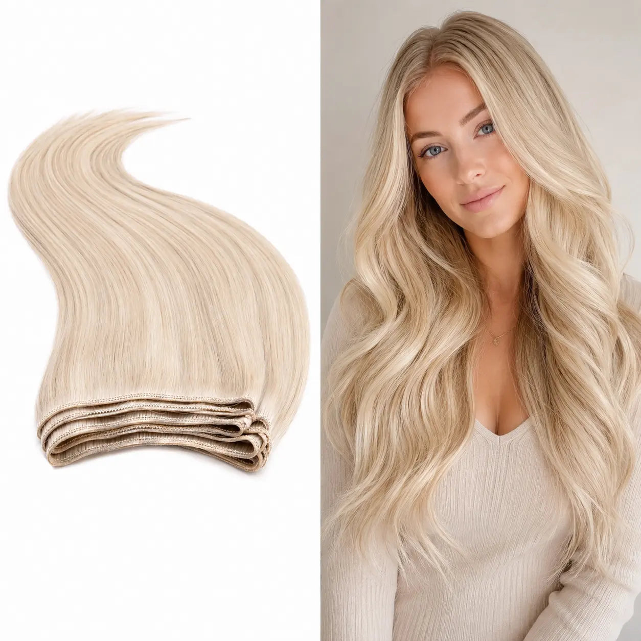 Extensiones Cosidas Lisas de Pelo Natural Remy - 100g